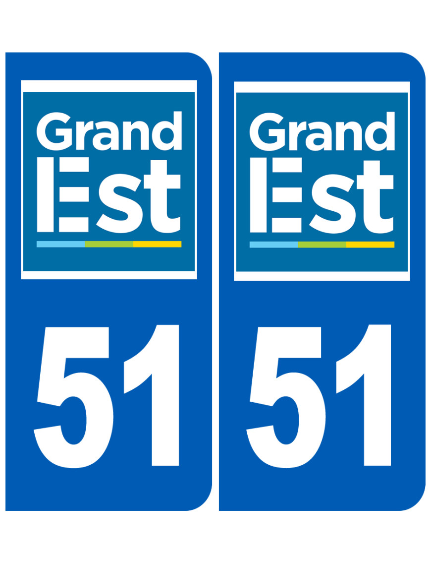 Immatriculation 51 Grand Est - Sticker/autocollant