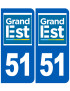 Immatriculation 51 Grand Est - Sticker/autocollant