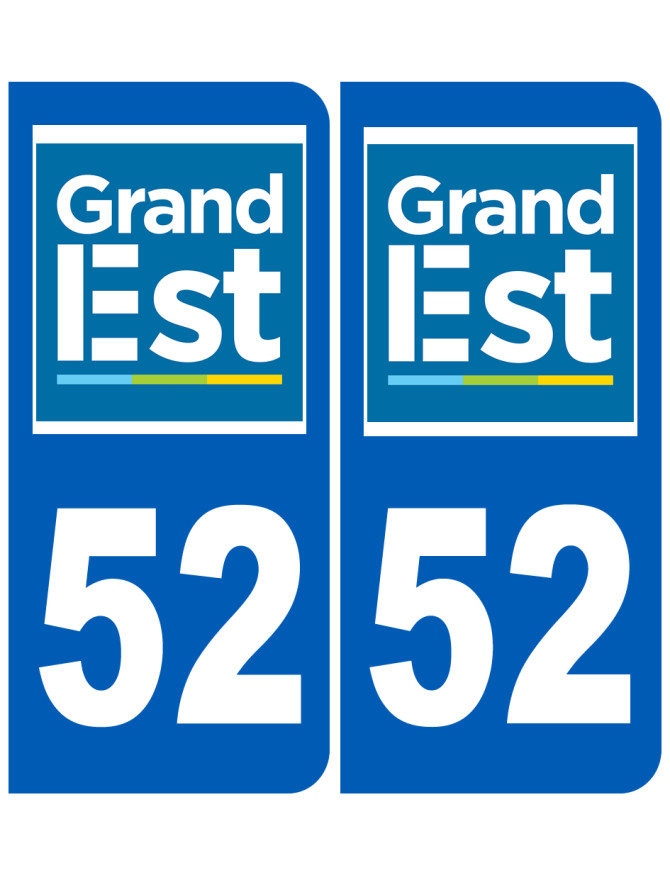 Immatriculation 52 Grand Est - Sticker/autocollant