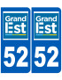 Immatriculation 52 Grand Est - Sticker/autocollant