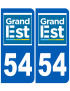 Immatriculation 54 Grand Est - Sticker/autocollant