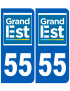 Immatriculation 55 Grand Est - Sticker/autocollant