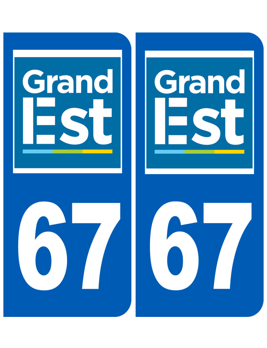Immatriculation 67 Grand Est - Sticker/autocollant