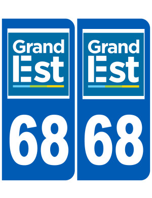 Immatriculation 68 Grand Est - Sticker/autocollant