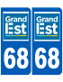 Immatriculation 68 Grand Est - Sticker/autocollant