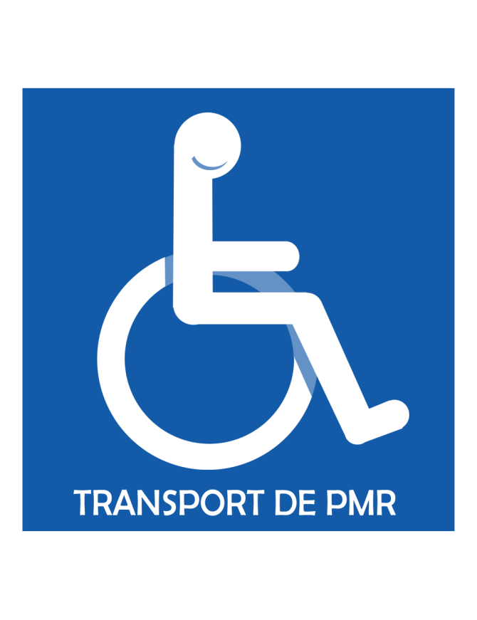 Transport des PMR - 10x10cm - Sticker/autocollant