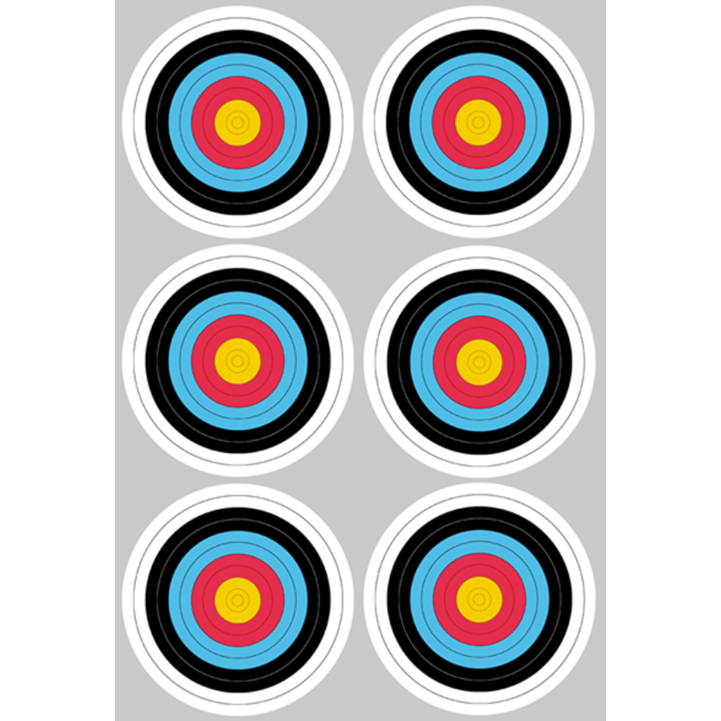 Cible colorée (6 fois 10cm) - Sticker/autocollant