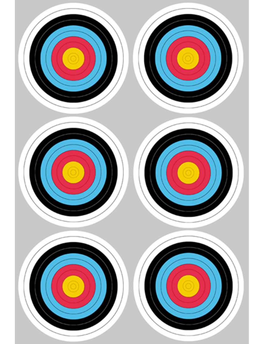 Cible colorée (6 fois 10cm) - Sticker/autocollant Cible colorée (6 fois 10cm) - Sticker/autocollant