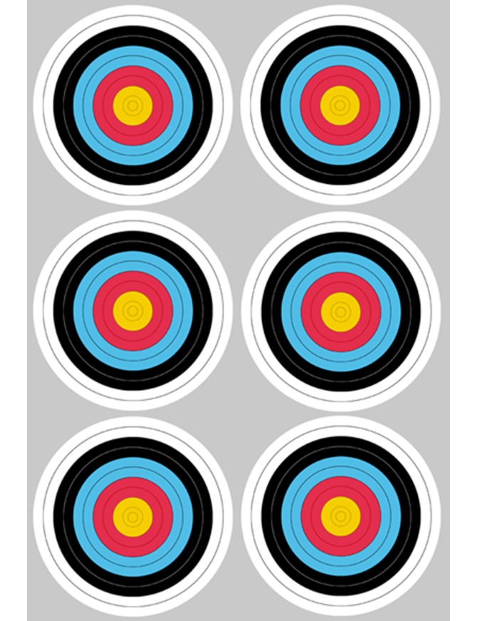 Cible colorée (6 fois 10cm) - Sticker/autocollant