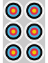 Cible colorée (6 fois 10cm) - Sticker/autocollant
