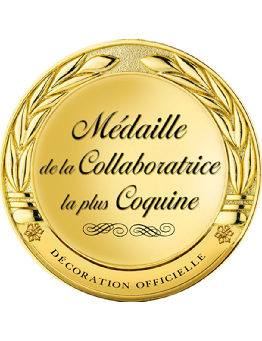 Médaille de la collaboratrice la plus coquine (20x20cm) - Sticker/autocollant