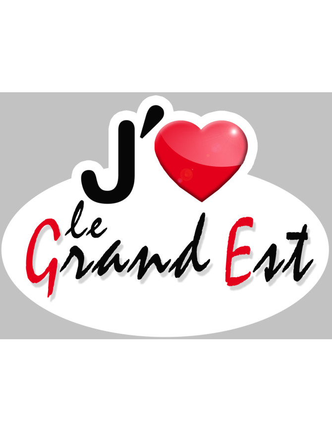 j'aime le Grand Est - 5x3.7cm - Sticker/autocollant