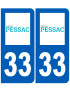 immatriculation 33 PESSAC - Sticker/autocollant