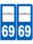 immatriculation 33 Vénissieux - Sticker/autocollant