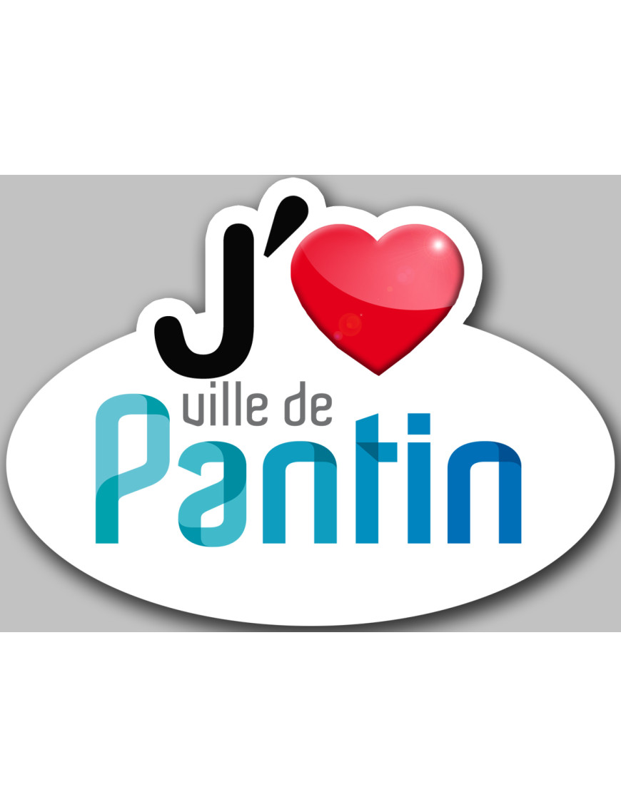 j'aime Pantin - 5x3.7cm - Sticker/autocollant