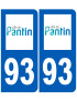 immatriculation 93 Pantin - Sticker/autocollant