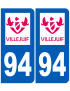 immatriculation 94 Villejuif - Sticker/autocollant