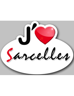 j'aime Sarcelles - 5x3.7cm - Sticker/autocollant
