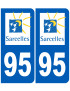immatriculation 95 Sarcelles - Sticker/autocollant