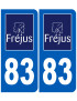 immatriculation 83 Fréjus - Sticker/autocollant