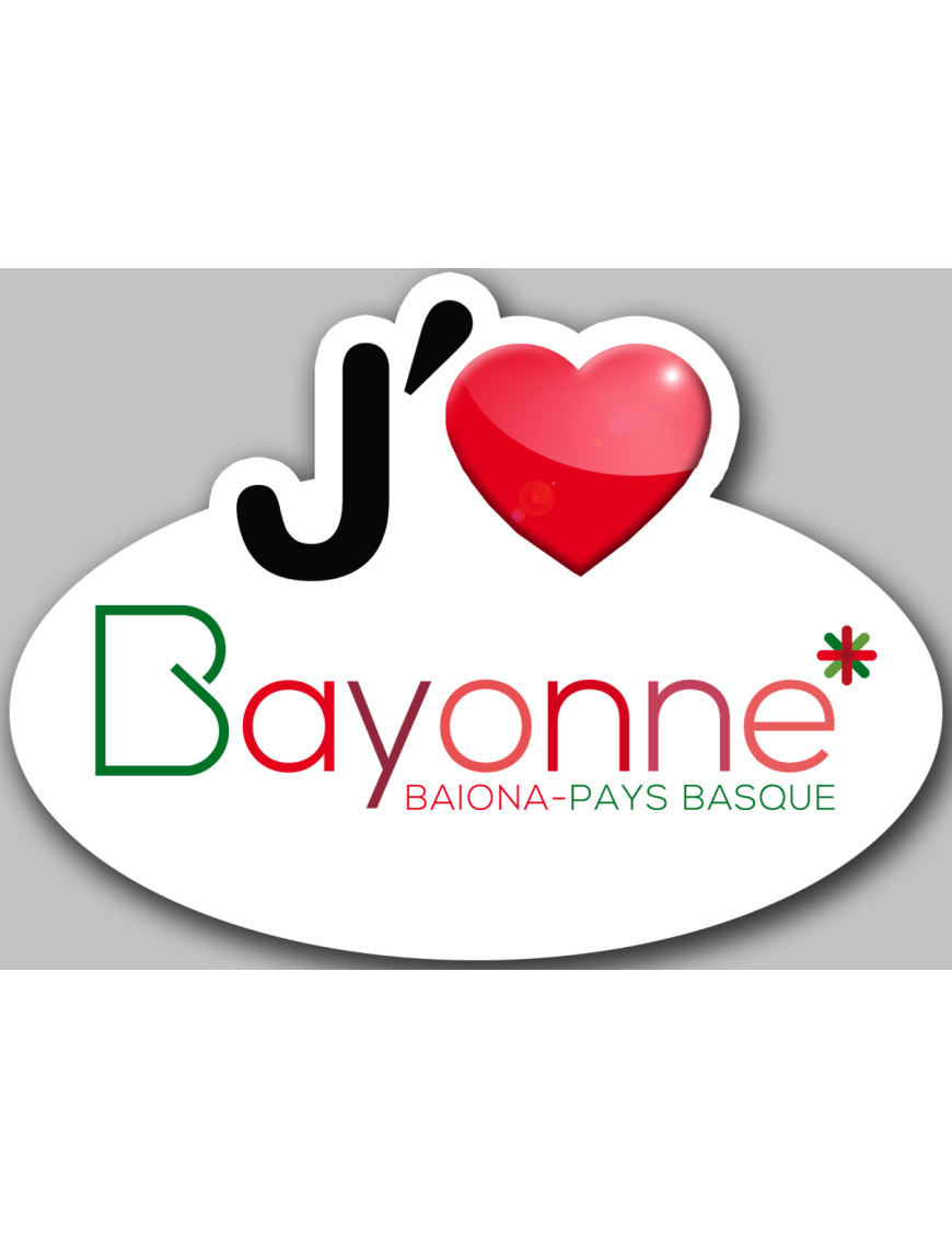 j'aime Bayonne - 15x11cm - Sticker/autocollant