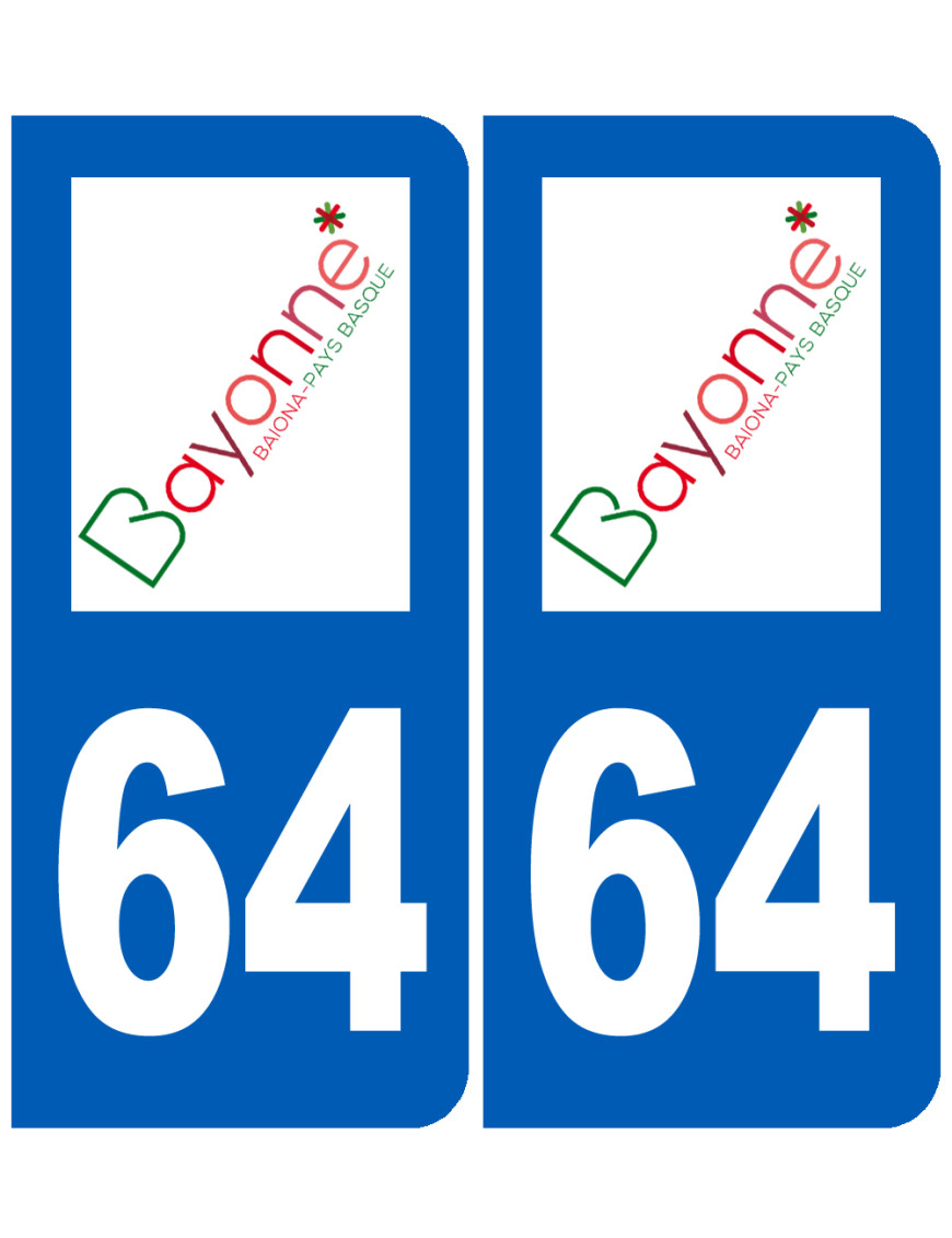 immatriculation 64 Bayonne - Sticker/autocollant