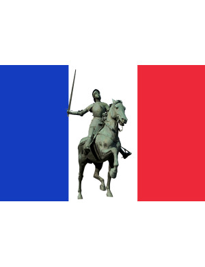 Drapeau Jeanne d'Arc - 10x6.5cm - Sticker/autocollant