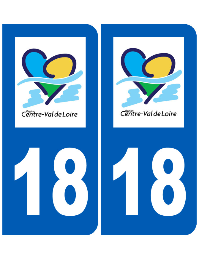 immatriculation 18 Centre Val de Loire - Sticker/autocollant