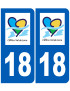 immatriculation 18 Centre Val de Loire - Sticker/autocollant