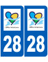 immatriculation 28 Centre Val de Loire - Sticker/autocollant