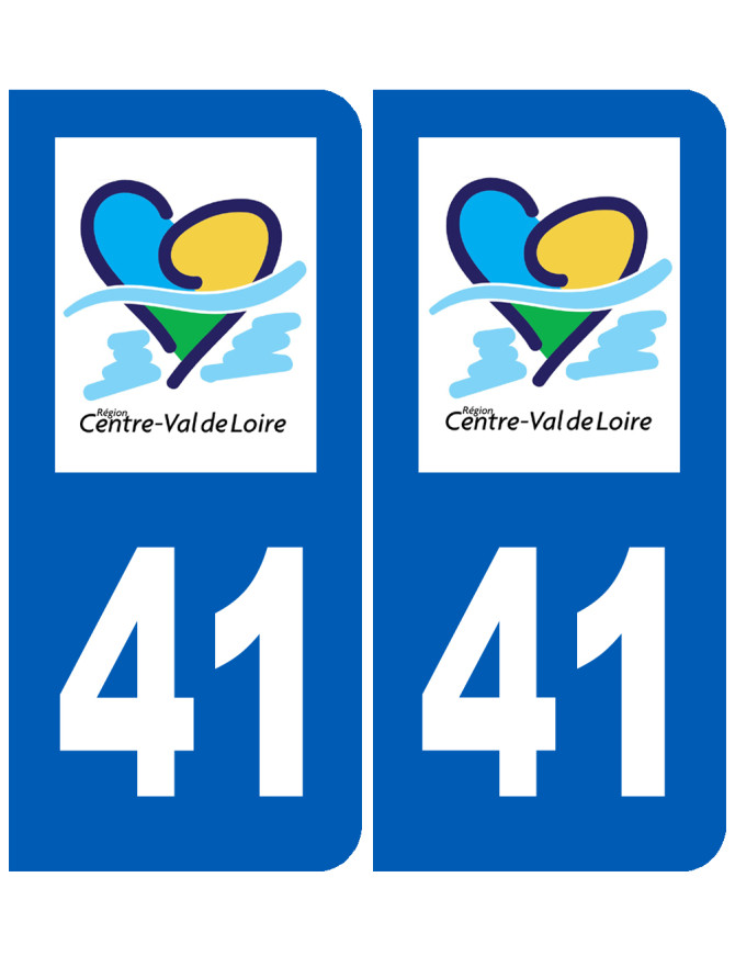 immatriculation 41 Centre Val de Loire - Sticker/autocollant