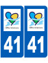 immatriculation 41 Centre Val de Loire - Sticker/autocollant