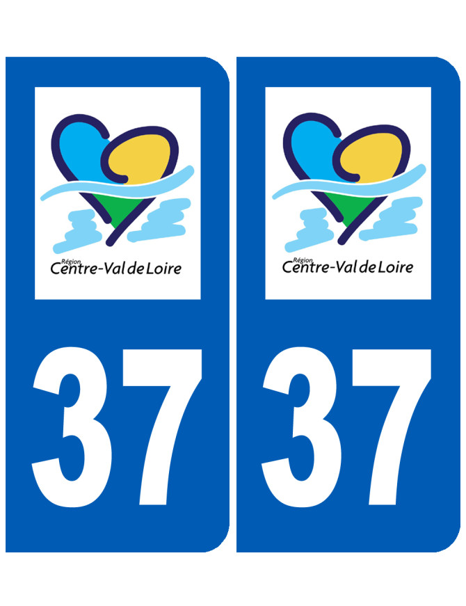 immatriculation 37 Centre Val de Loire - Sticker/autocollant