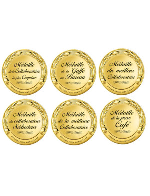 Planche des médailles au bureau (6 fois 5cm) - Sticker/autocollant