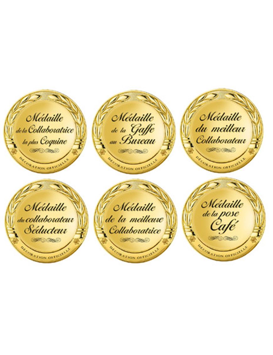 Planche des médailles au bureau (6 fois 5cm) - Sticker/autocollant