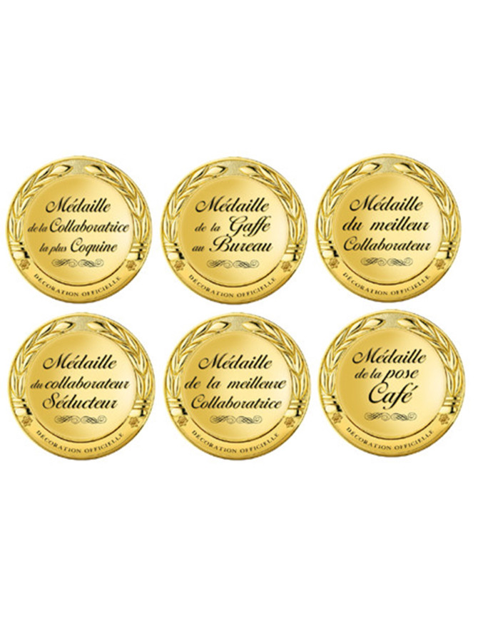 Planche des médailles au bureau (6 fois 5cm) - Sticker/autocollant