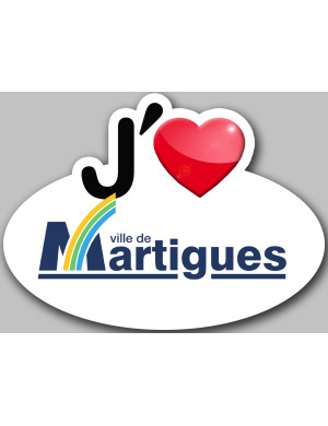 j'aime Martigues - 15x11cm - Sticker/autocollant