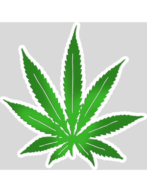 Feuille de cannabis (20x20cm) - Sticker/autocollant
