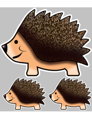 Hérisson voyageur (1 fois 21cm Larg. - 2 fois 10cm Larg.) - Sticker/autocollant