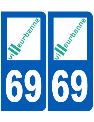 immatriculation Villeurbanne 69 - Sticker/autocollant
