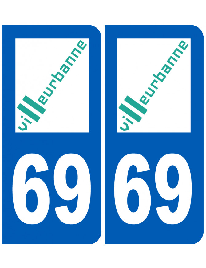 immatriculation Villeurbanne 69 - Sticker/autocollant