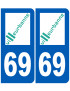 immatriculation Villeurbanne 69 - Sticker/autocollant