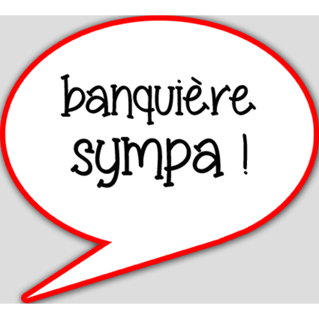 Banquière sympa (10x9cm) - sticker/autocollant