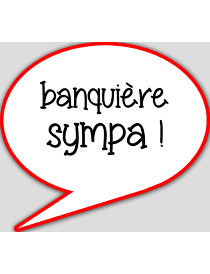 Banquière sympa (10x9cm) - sticker/autocollant