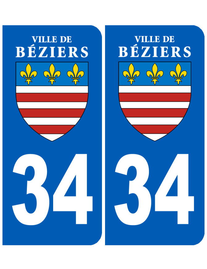 immatriculation Béziers 34 - Sticker/autocollant