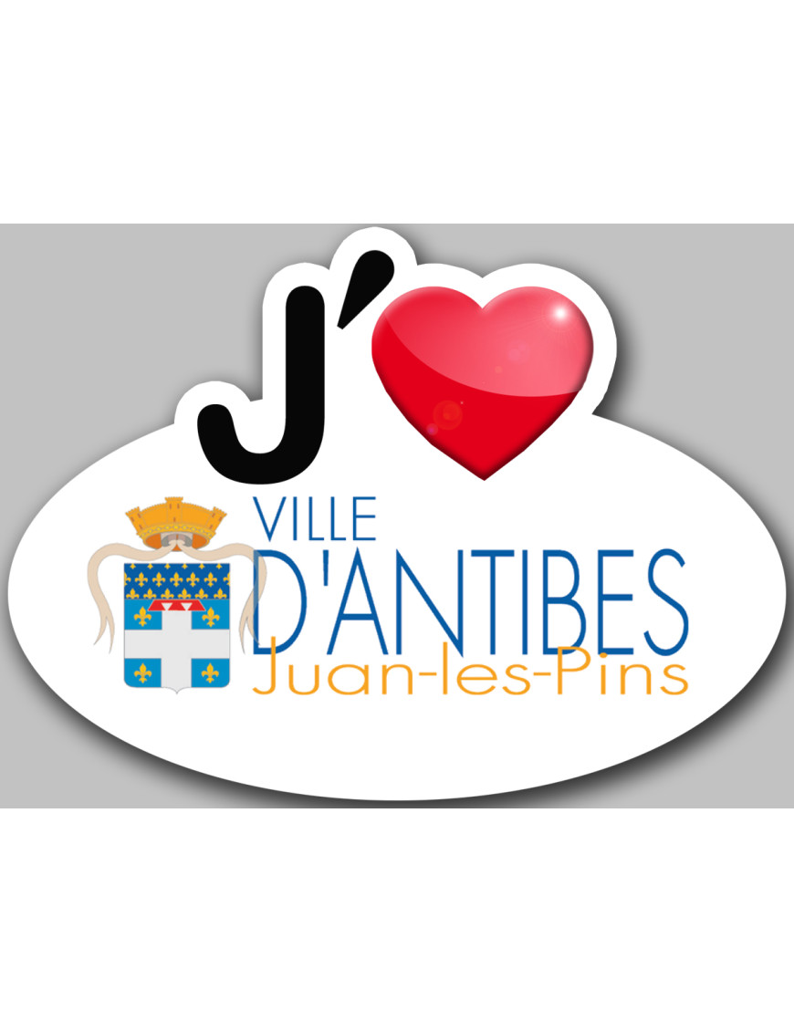 j'aime Antibes - 15x11cm - Sticker/autocollant