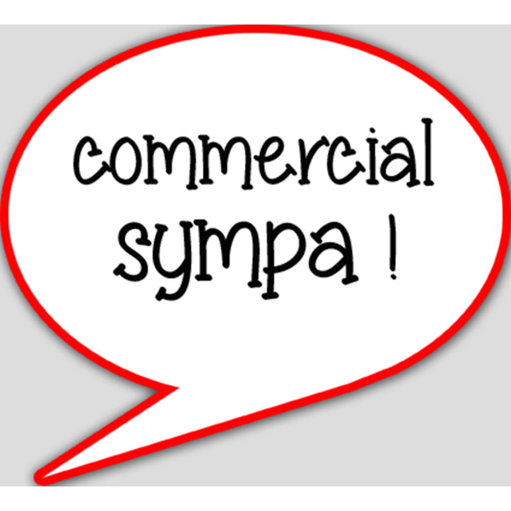 Commercial sympa (15x13.5cm) - sticker/autocollant