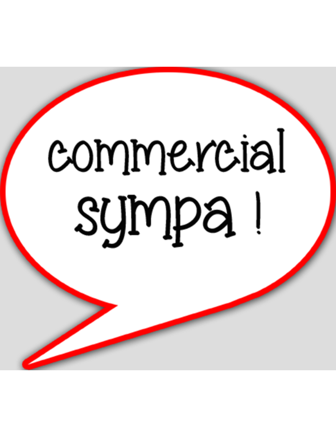 Commercial sympa (15x13.5cm) - sticker/autocollant