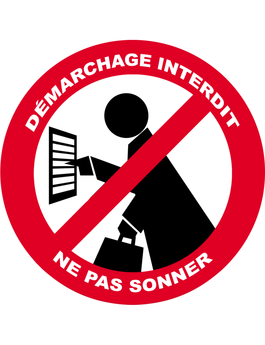 Démarchage interdit ne pas sonner - 20cm - Sticker/autocollant