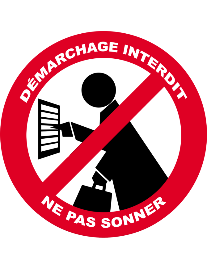 Démarchage interdit ne pas sonner - 10cm - Sticker/autocollant